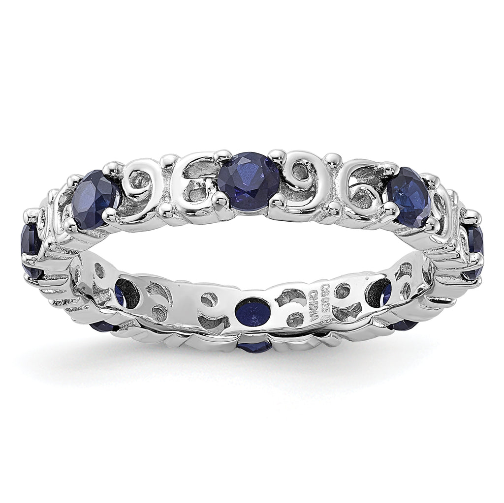 Sterling Silver Stackable Expressions Created Sapphire Ring
