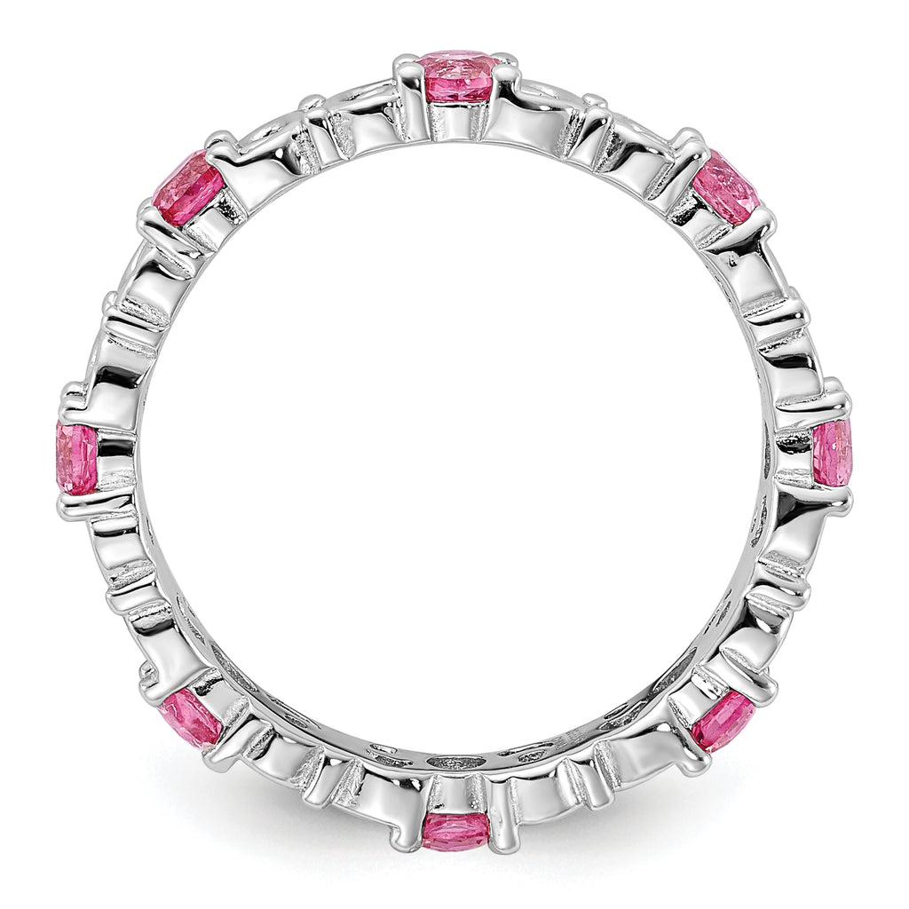 Sterling Silver Stackable Expressions Created Pink Sapphire Ring