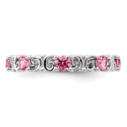 Sterling Silver Stackable Expressions Created Pink Sapphire Ring