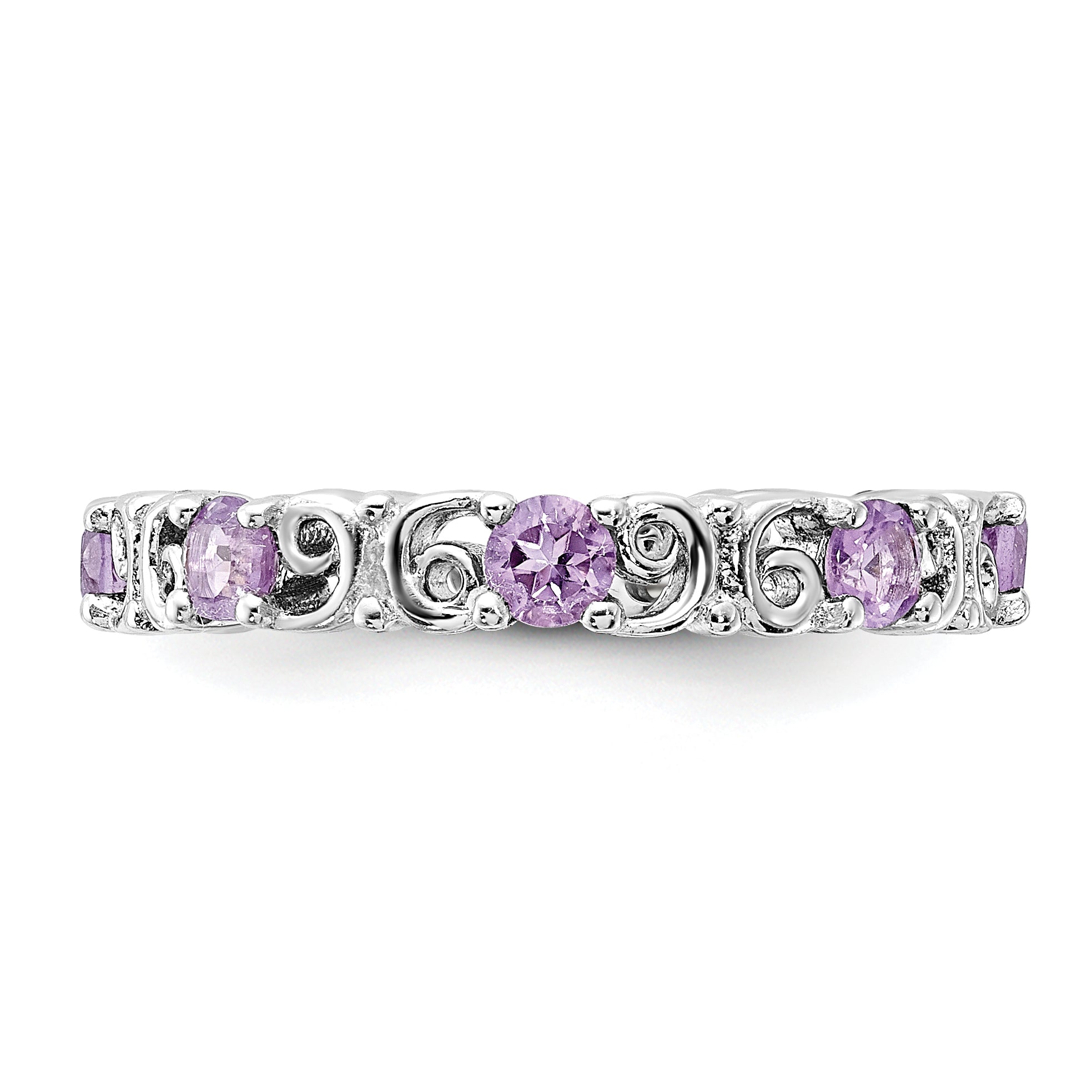 Sterling Silver Stackable Expressions Amethyst Ring Secondary image