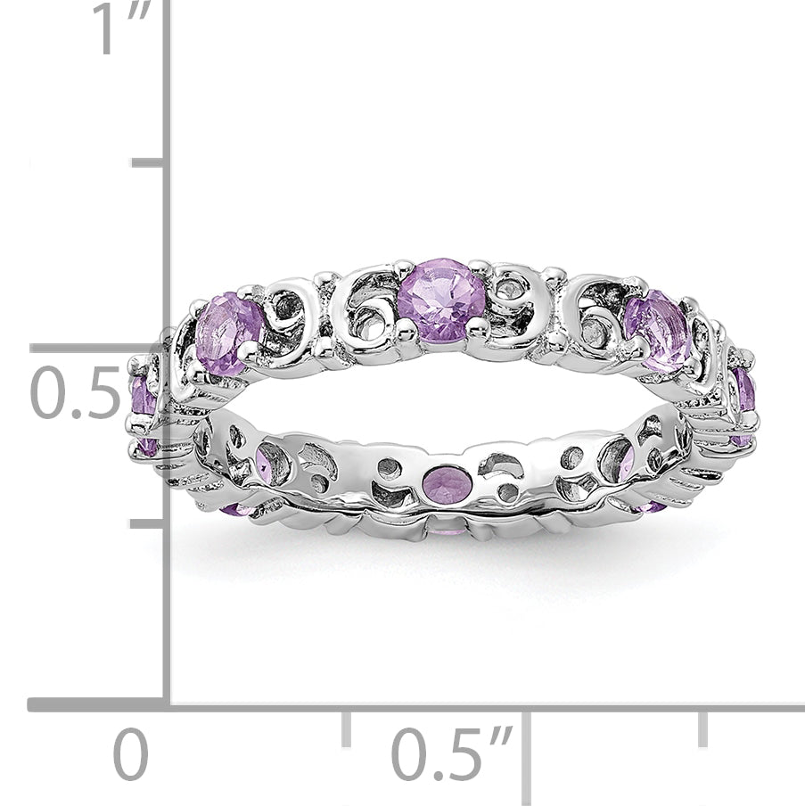 Sterling Silver Stackable Expressions Amethyst Ring