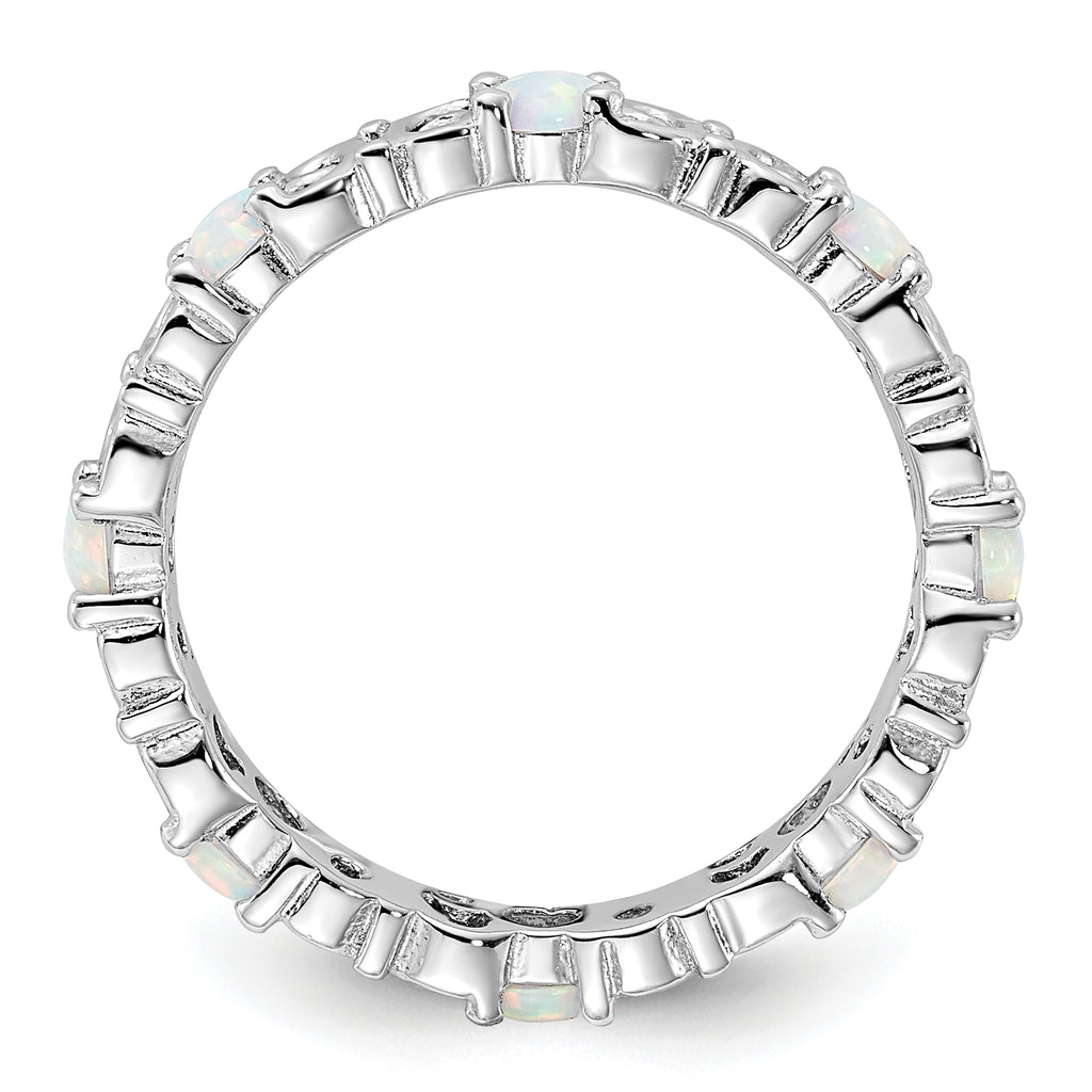 Sterling Silver Stackable Expressions Created Opal Ring