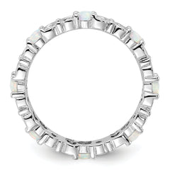 Sterling Silver Stackable Expressions Created Opal Ring