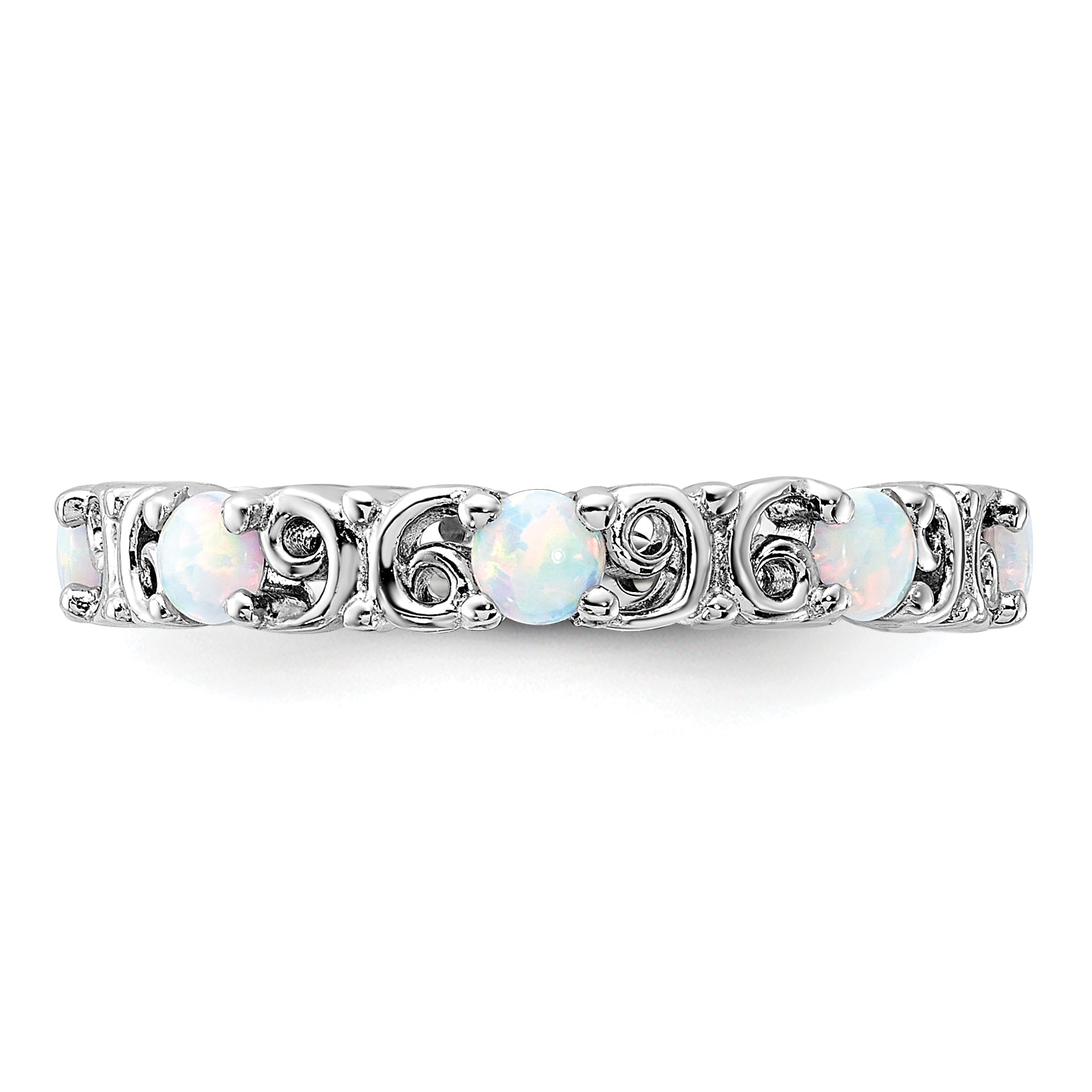 Sterling Silver Stackable Expressions Created Opal Ring