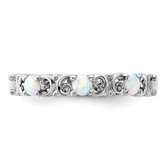 Sterling Silver Stackable Expressions Created Opal Ring