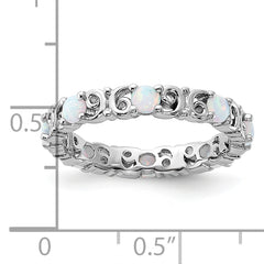 Sterling Silver Stackable Expressions Created Opal Ring