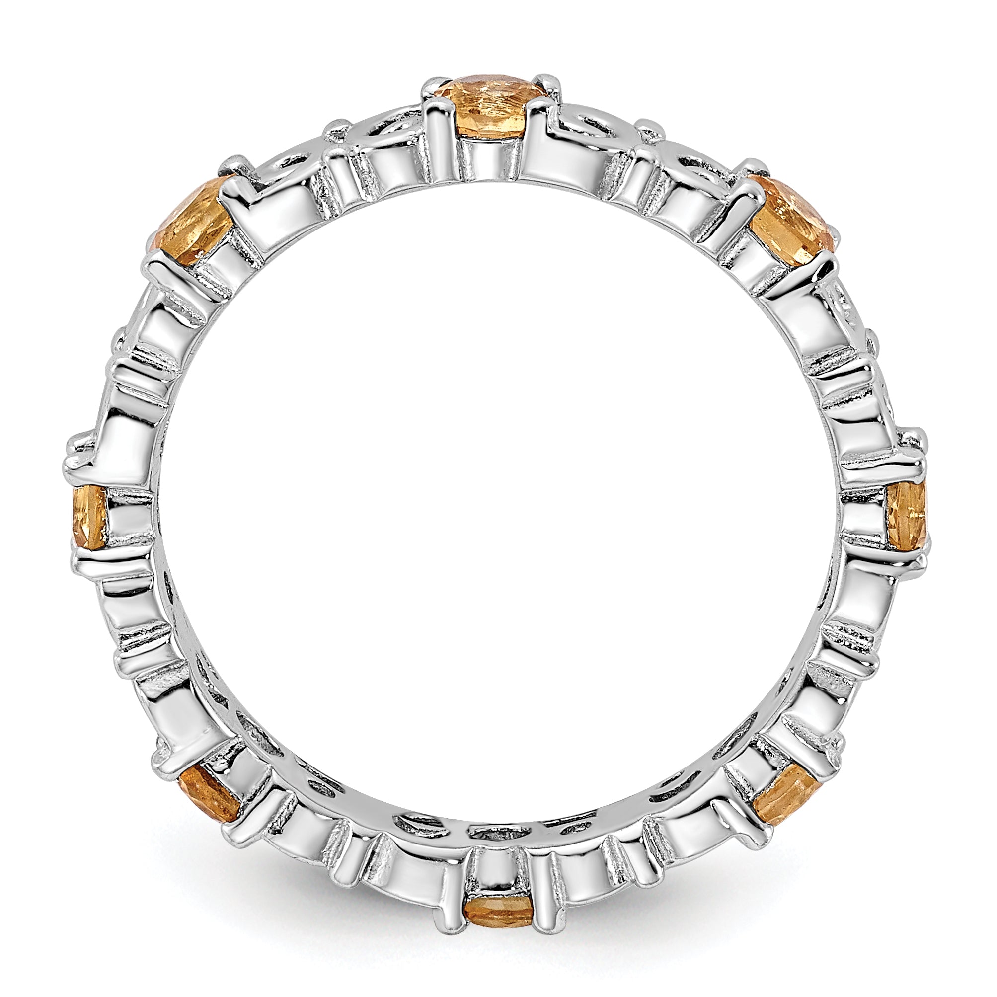 Sterling Silver Stackable Expressions Citrine Ring Secondary image