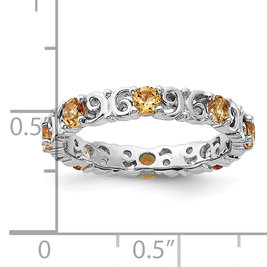Sterling Silver Stackable Expressions Citrine Ring
