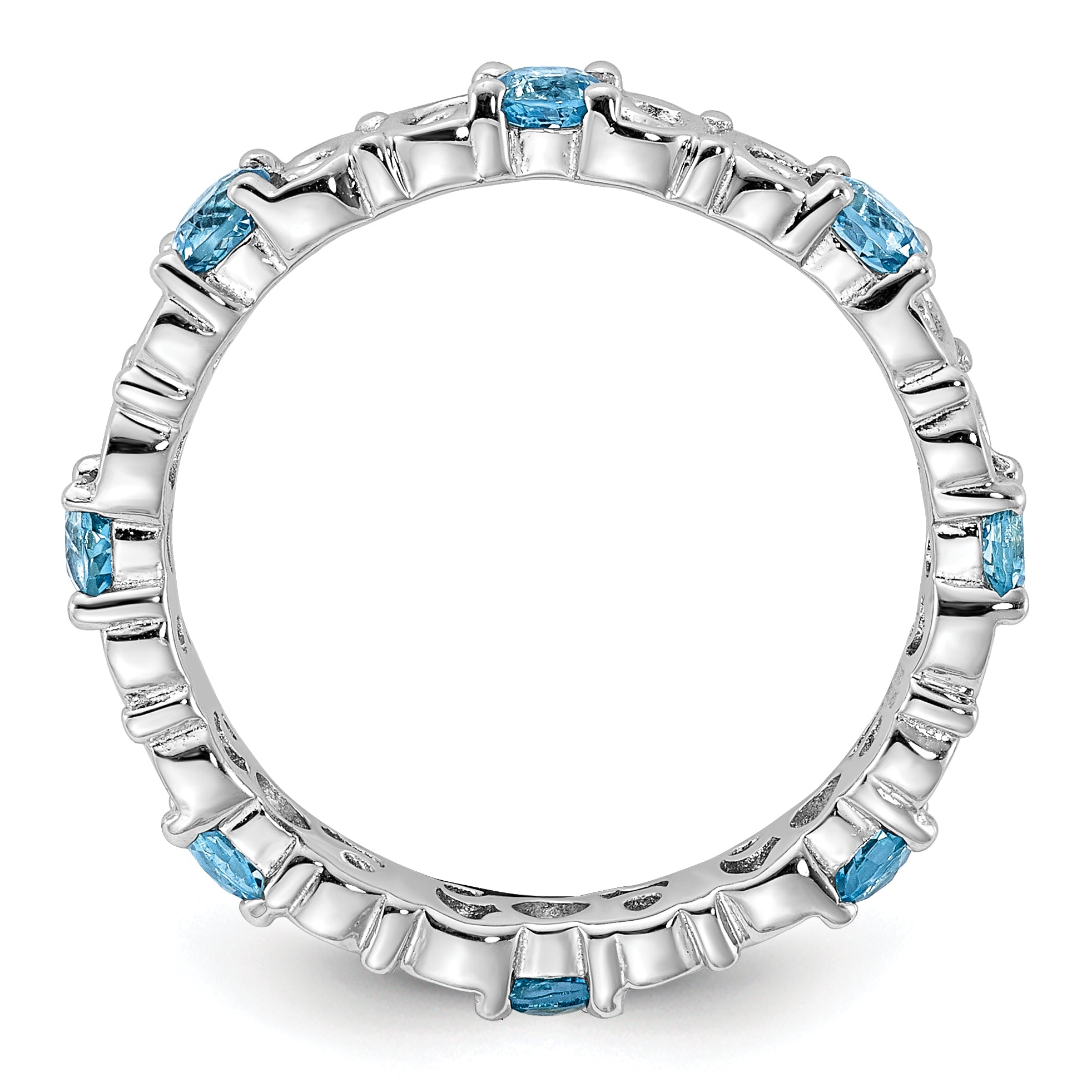 Sterling Silver Stackable Expressions Blue Topaz Ring Secondary image