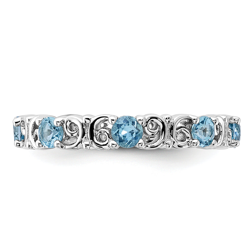 Sterling Silver Stackable Expressions Blue Topaz Ring