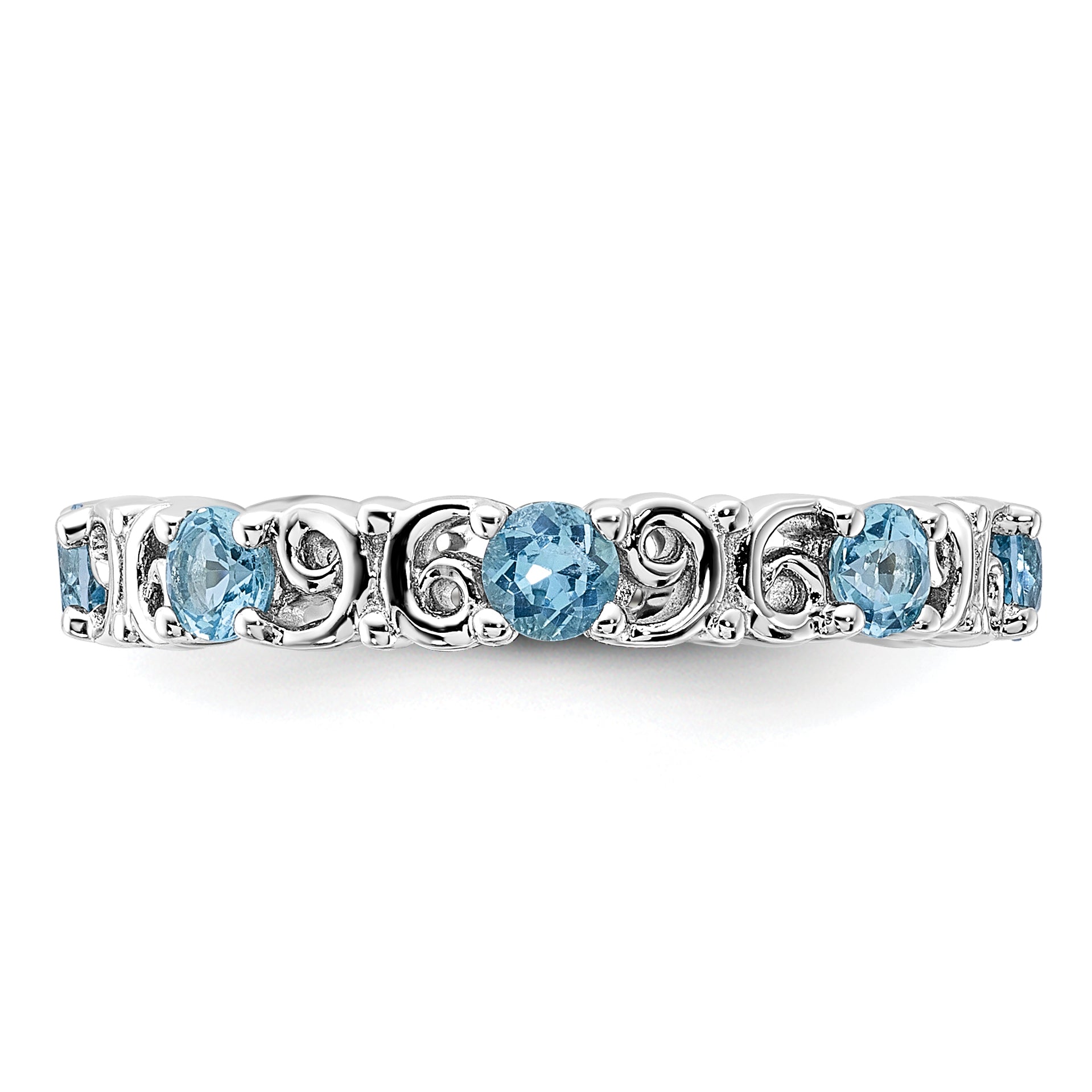Sterling Silver Stackable Expressions Blue Topaz Ring