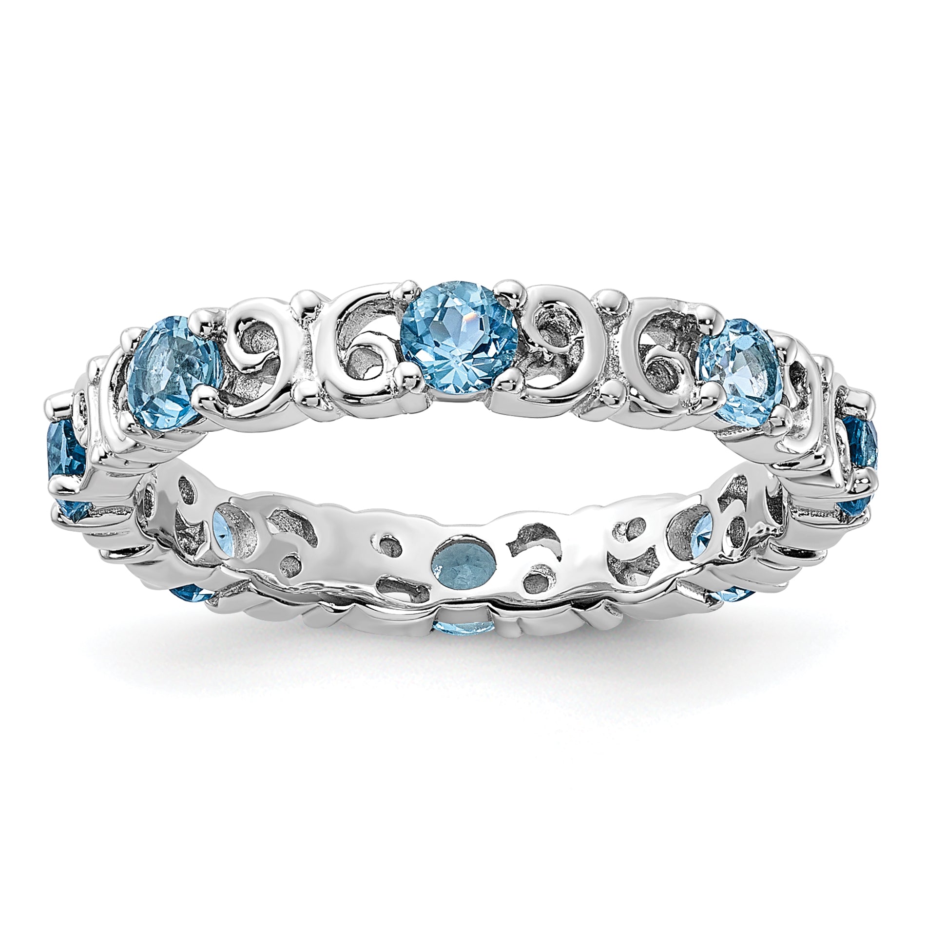 Sterling Silver Stackable Expressions Blue Topaz Ring Main image
