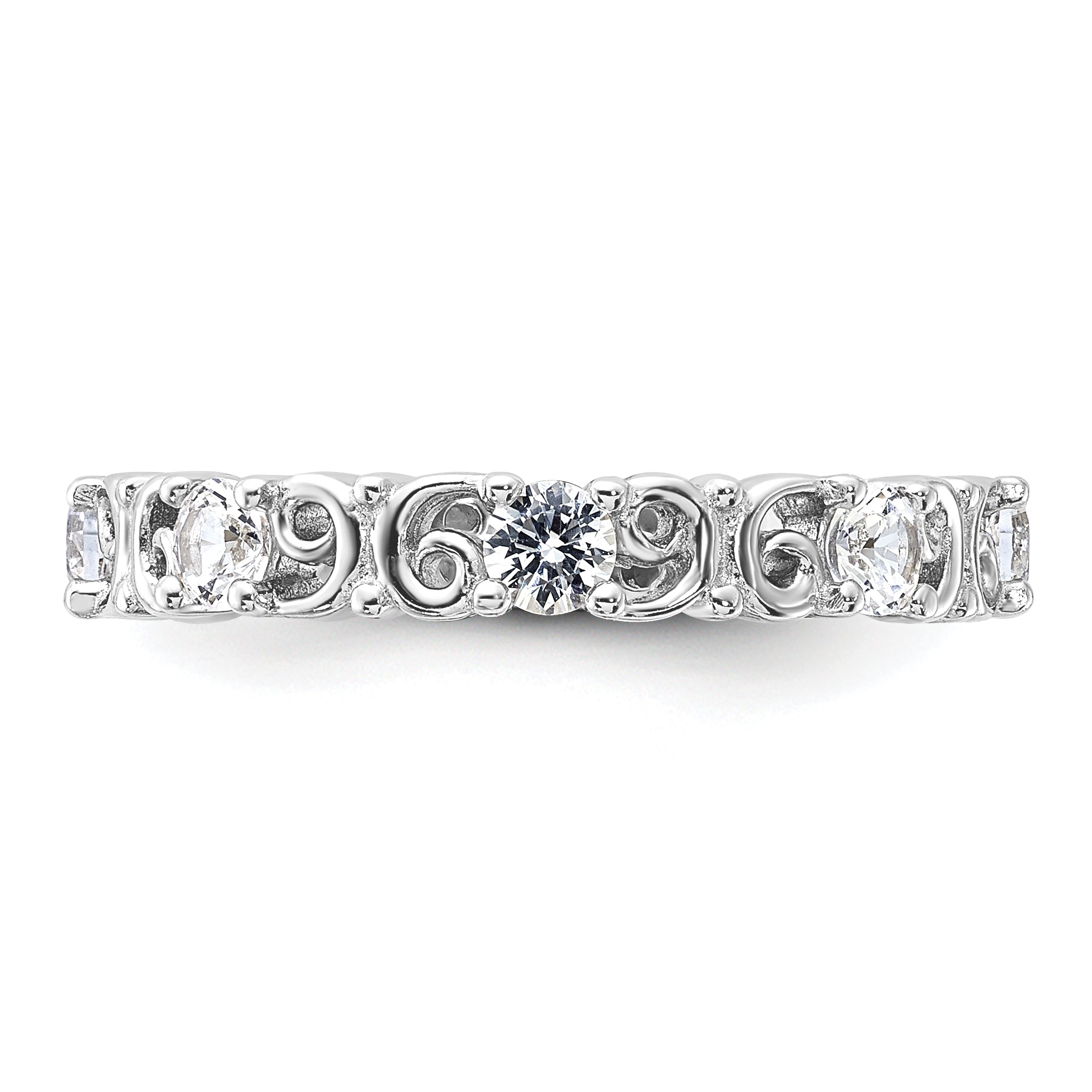 Sterling Silver Stackable Expressions Created White Sapphire Ring