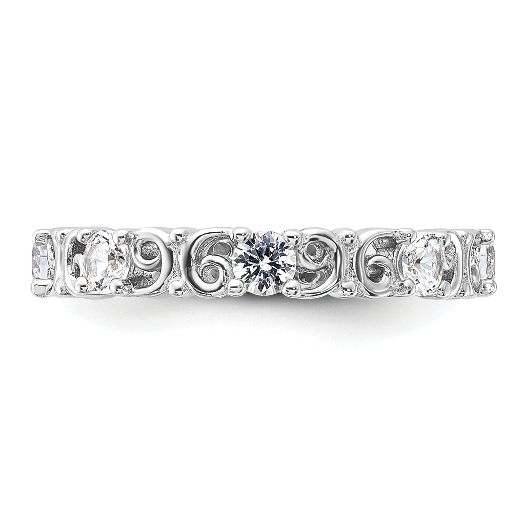 Sterling Silver Stackable Expressions Created White Sapphire Ring