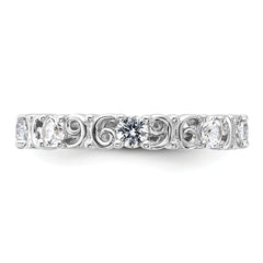 Sterling Silver Stackable Expressions Created White Sapphire Ring
