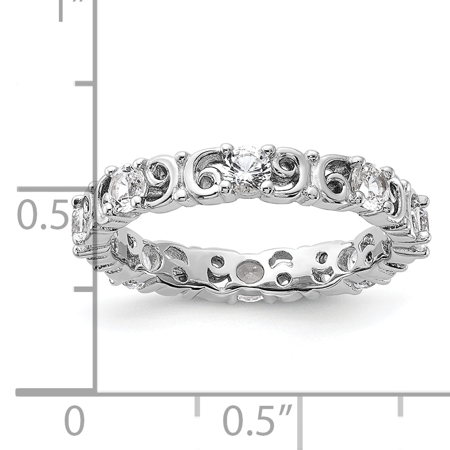 Sterling Silver Stackable Expressions Created White Sapphire Ring