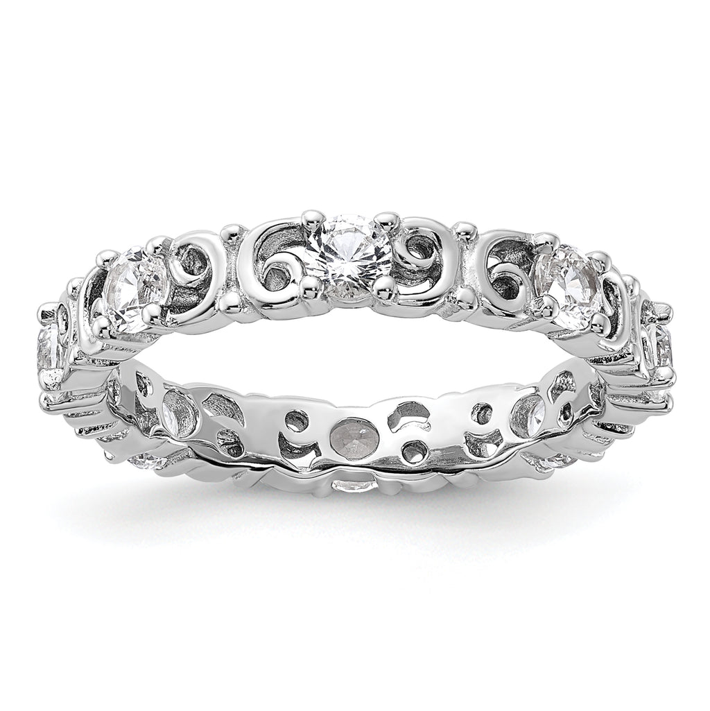 Sterling Silver Stackable Expressions Created White Sapphire Ring