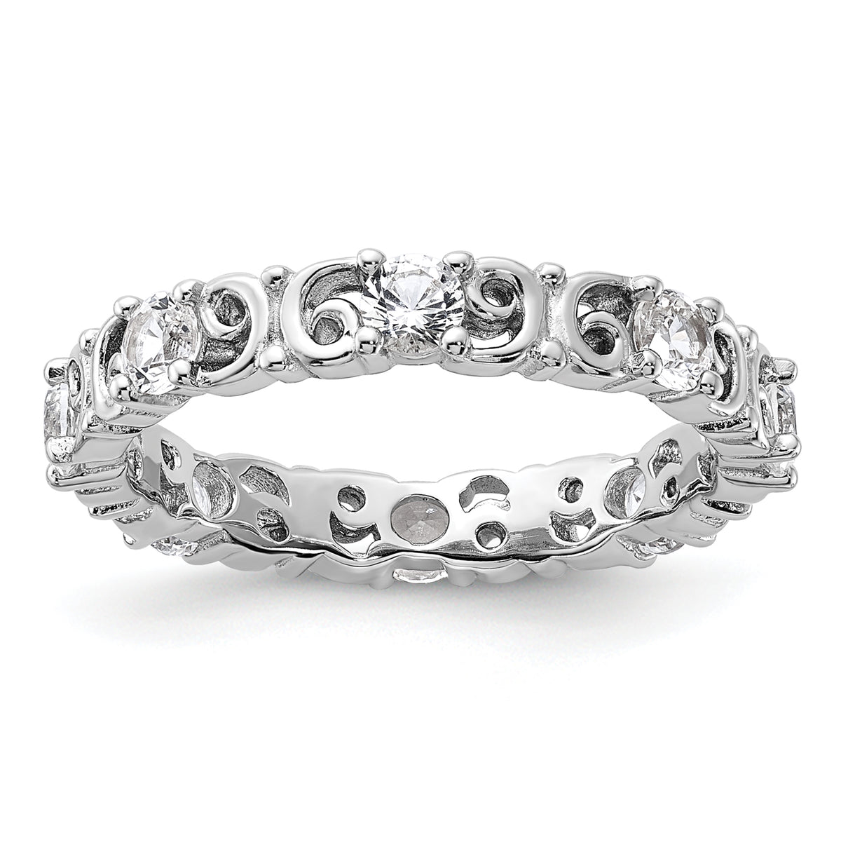 Sterling Silver Stackable Expressions Created White Sapphire Ring