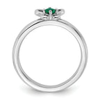 Sterling Silver Stackable Expressions Created Emerald Ring