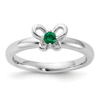 Sterling Silver Stackable Expressions Created Emerald Ring