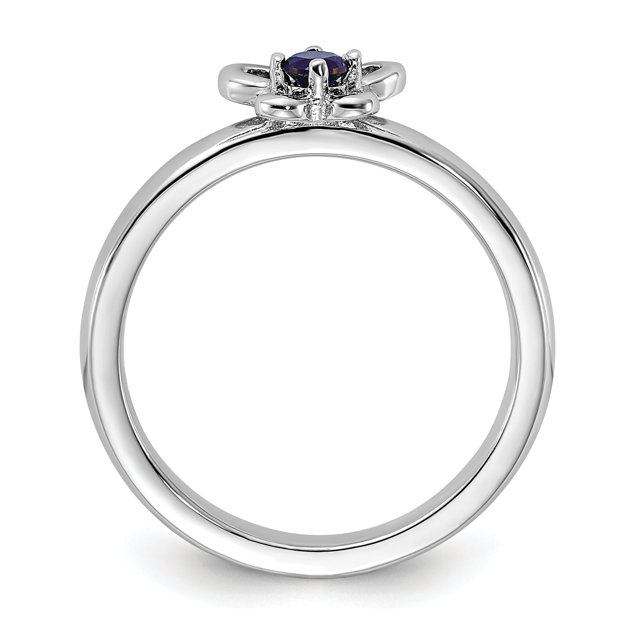 Sterling Silver Stackable Expressions Created Sapphire Ring Secondary image
