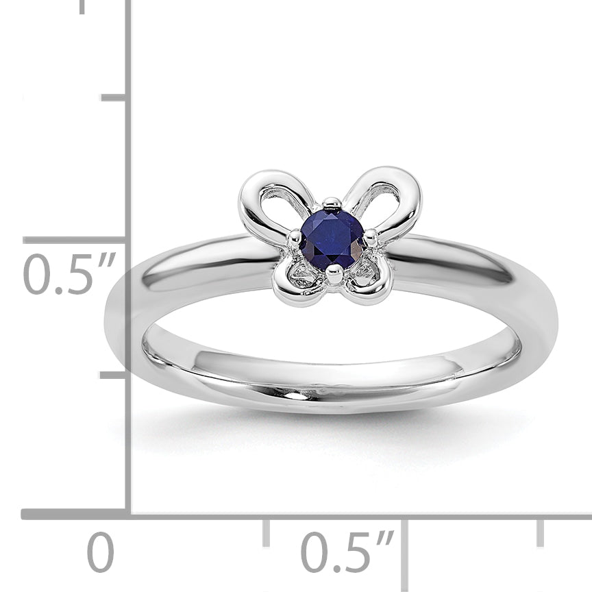 Sterling Silver Stackable Expressions Created Sapphire Ring