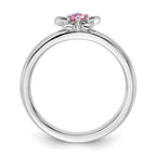Sterling Silver Stackable Expressions Created Pink Sapphire Ring