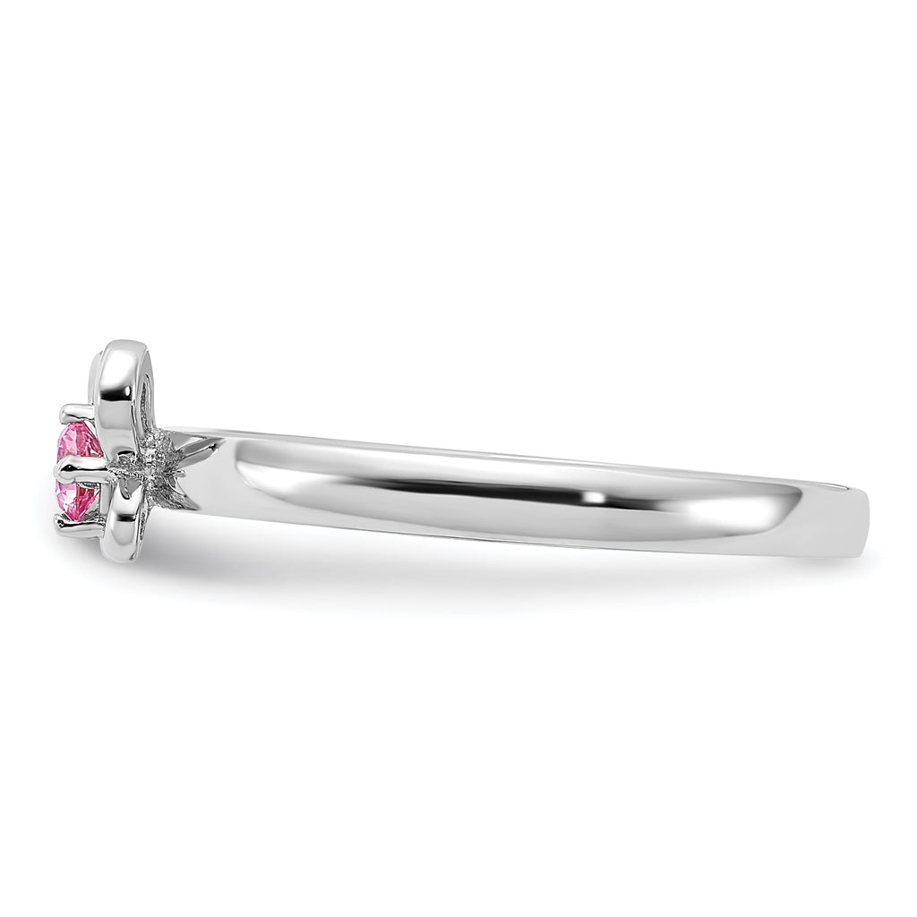 Sterling Silver Stackable Expressions Created Pink Sapphire Ring