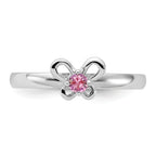 Sterling Silver Stackable Expressions Created Pink Sapphire Ring