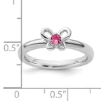 Sterling Silver Stackable Expressions Created Pink Sapphire Ring