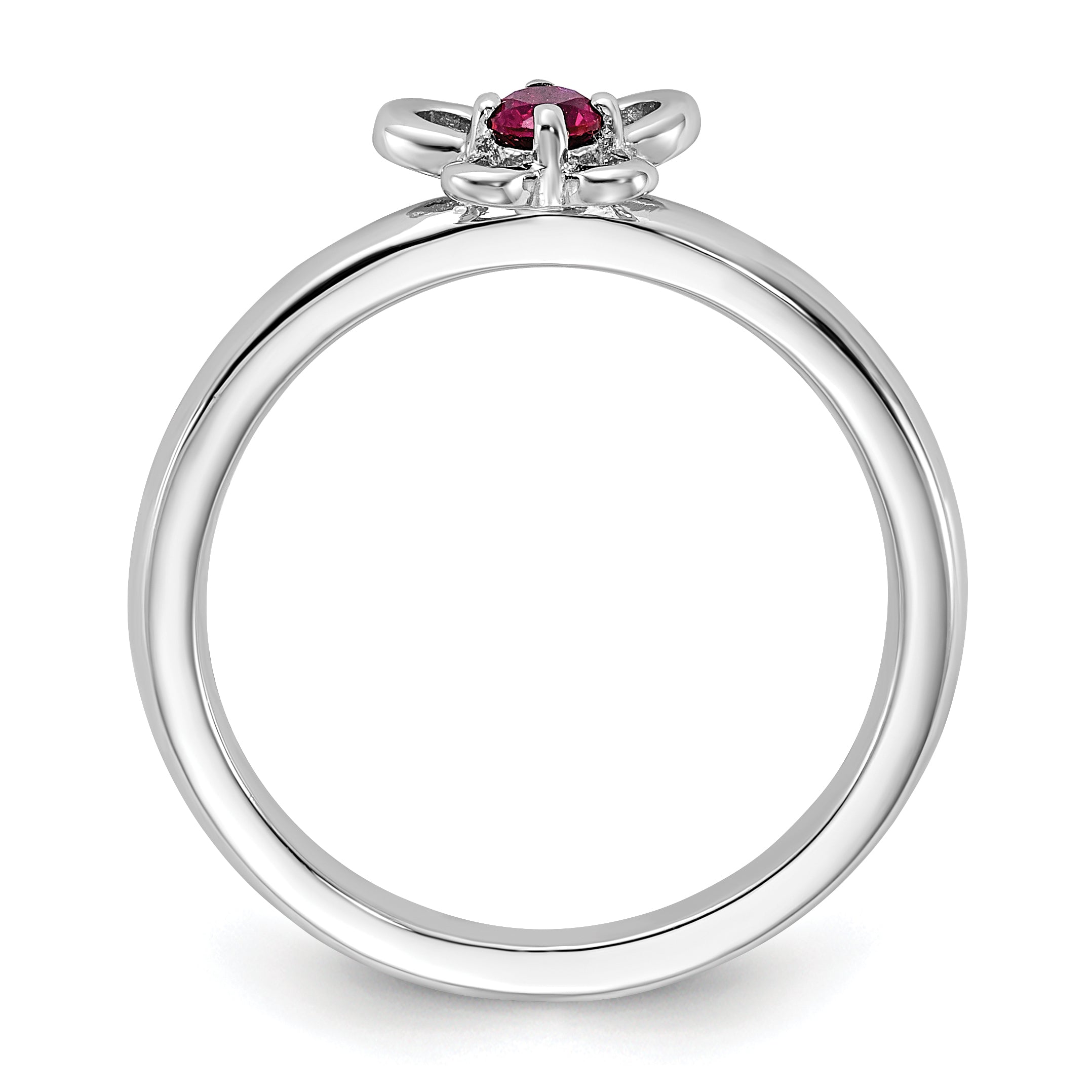 Sterling Silver Stackable Expressions Created Ruby Ring Secondary image