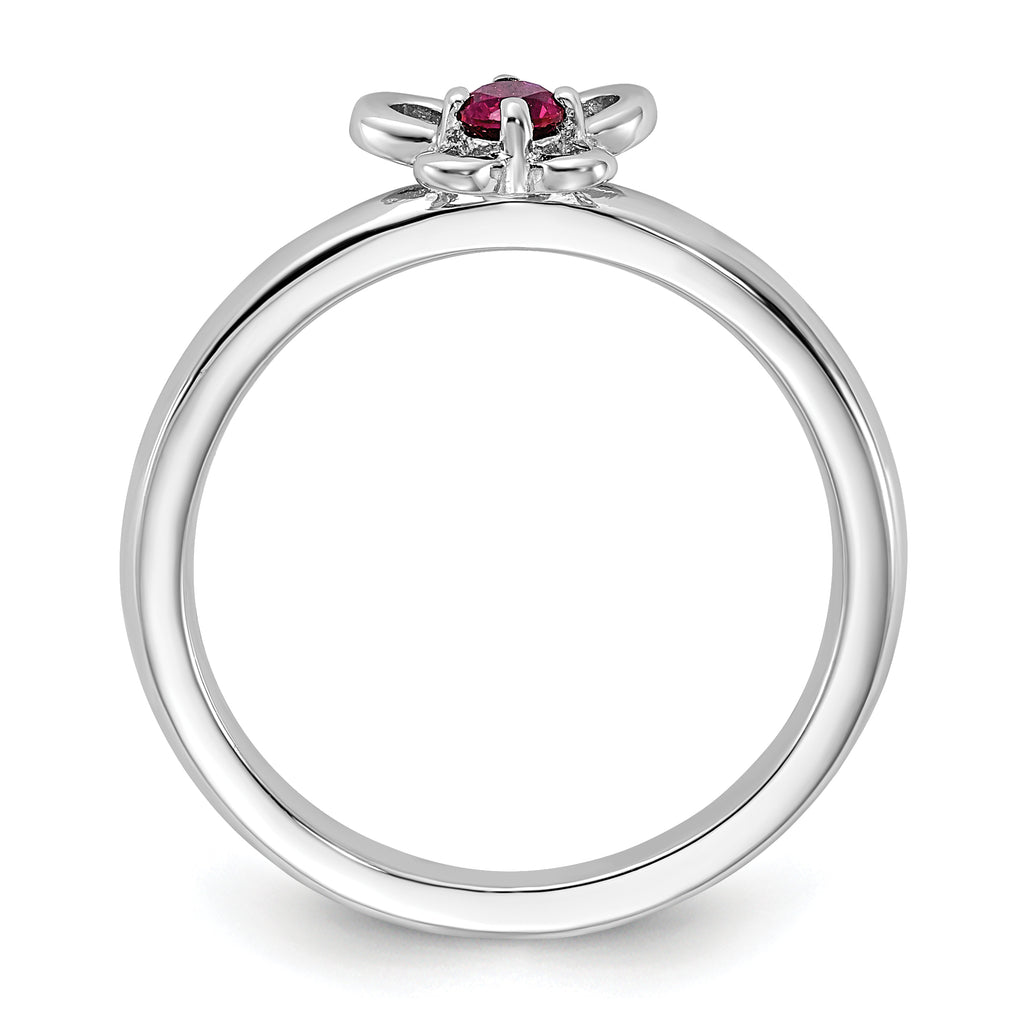 Sterling Silver Stackable Expressions Created Ruby Ring