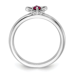 Sterling Silver Stackable Expressions Created Ruby Ring