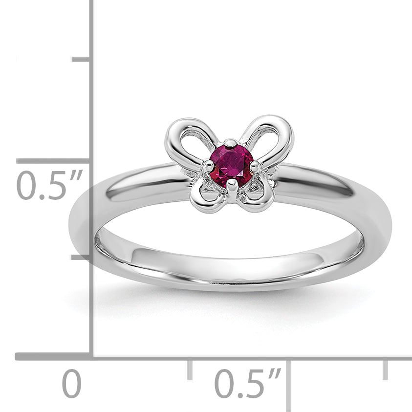 Sterling Silver Stackable Expressions Created Ruby Ring