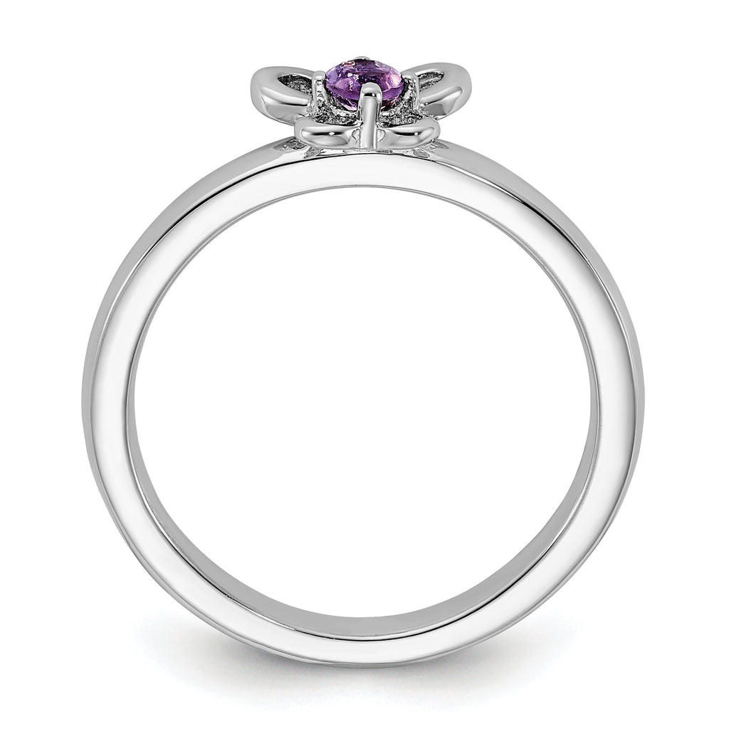 Sterling Silver Stackable Expressions Amethyst Ring