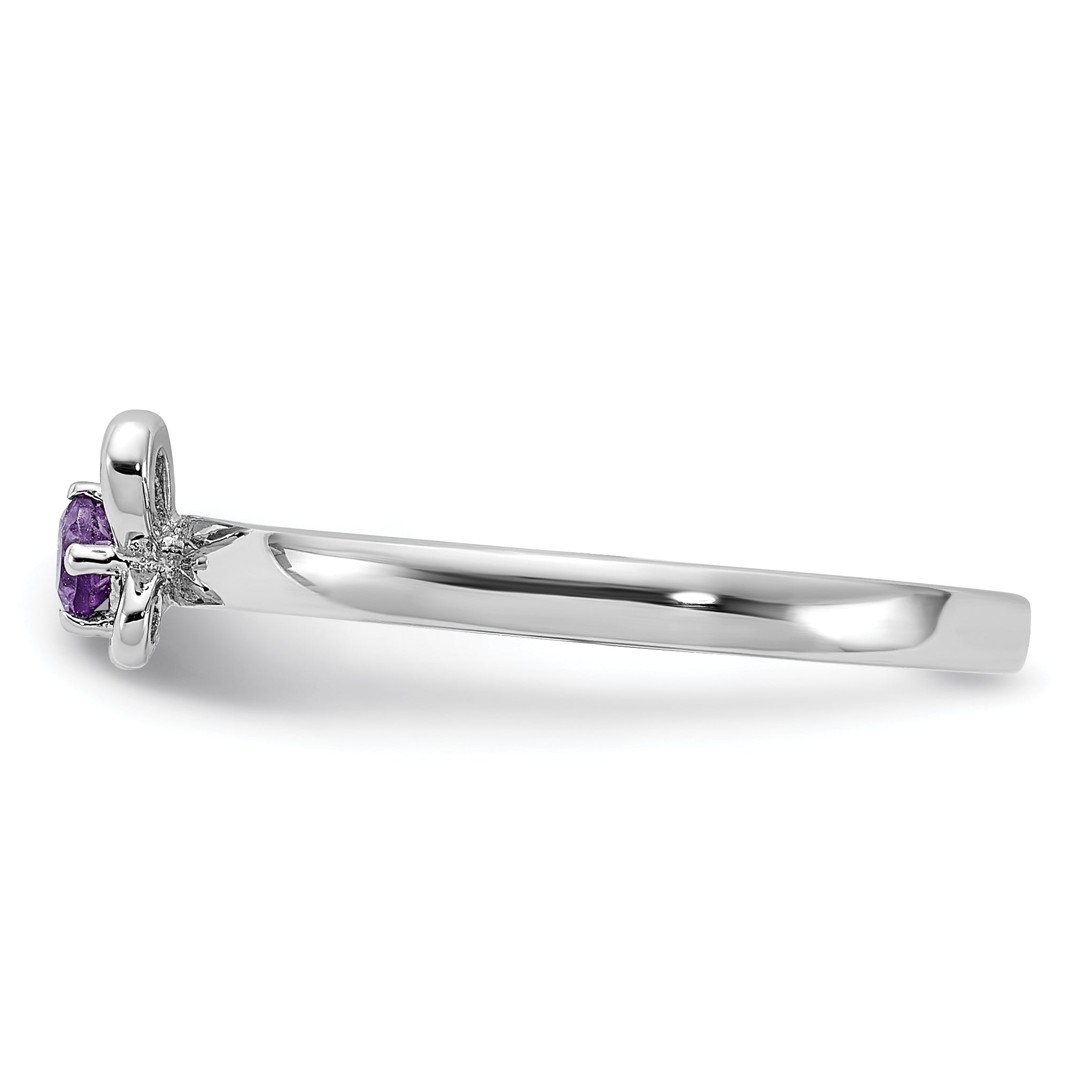 Sterling Silver Stackable Expressions Amethyst Ring
