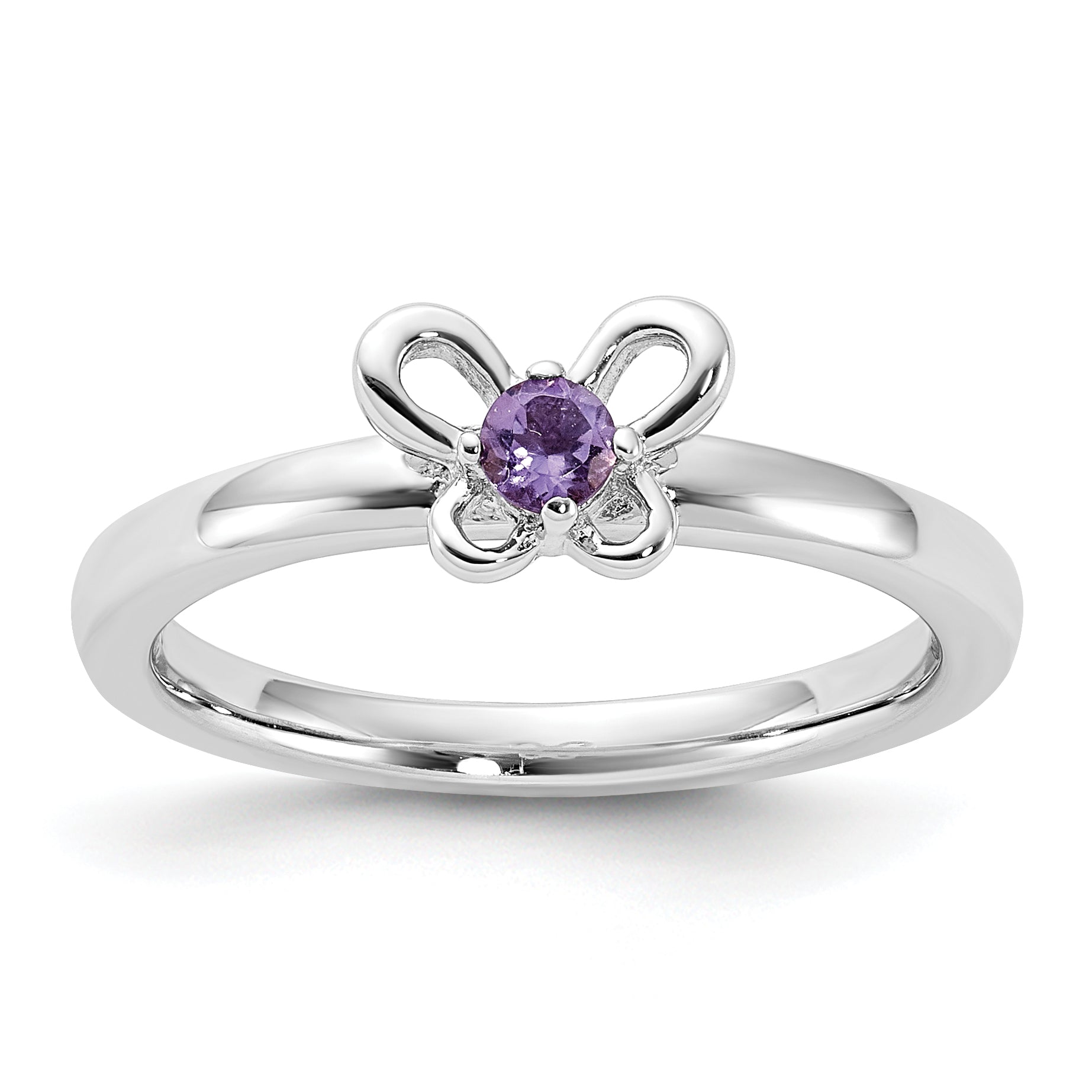 Sterling Silver Stackable Expressions Amethyst Ring Main image