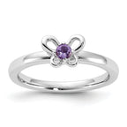 Sterling Silver Stackable Expressions Amethyst Ring