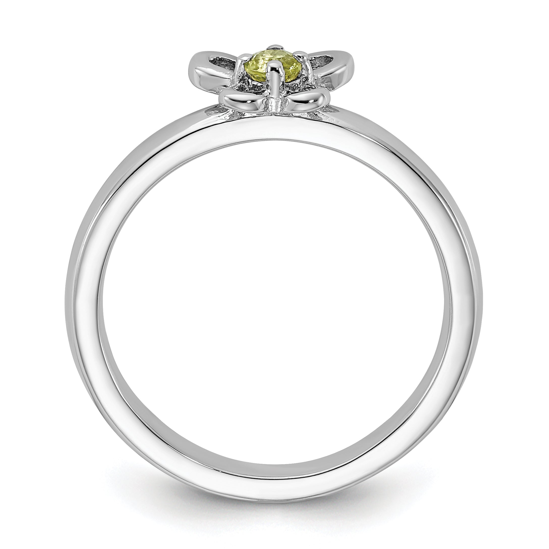 Sterling Silver Stackable Expressions Peridot Ring