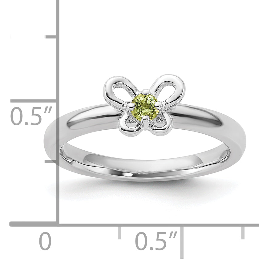 Sterling Silver Stackable Expressions Peridot Ring