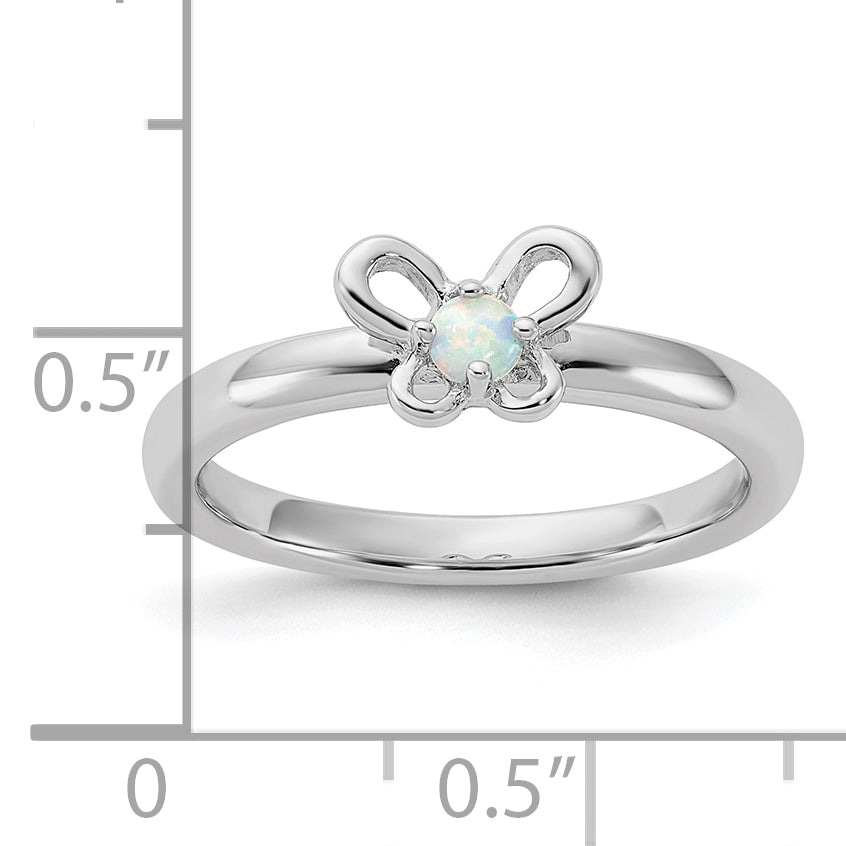Sterling Silver Stackable Expressions Created Opal Ring