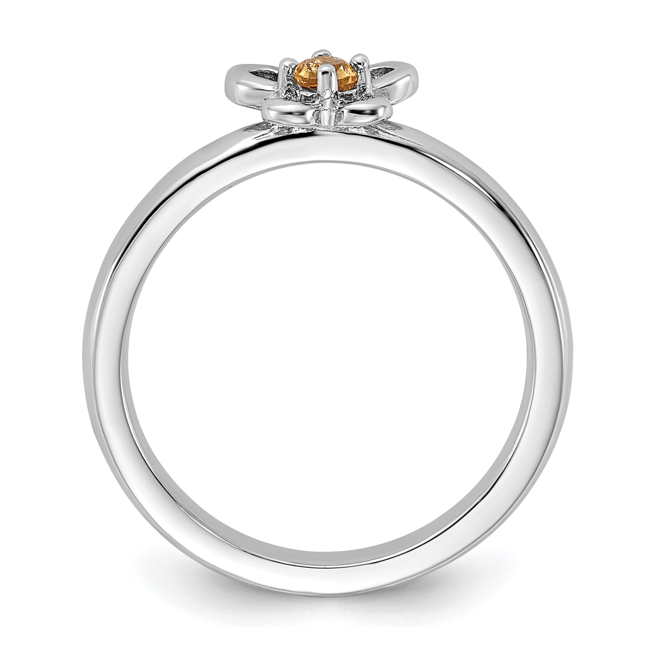 Sterling Silver Stackable Expressions Citrine Ring Secondary image