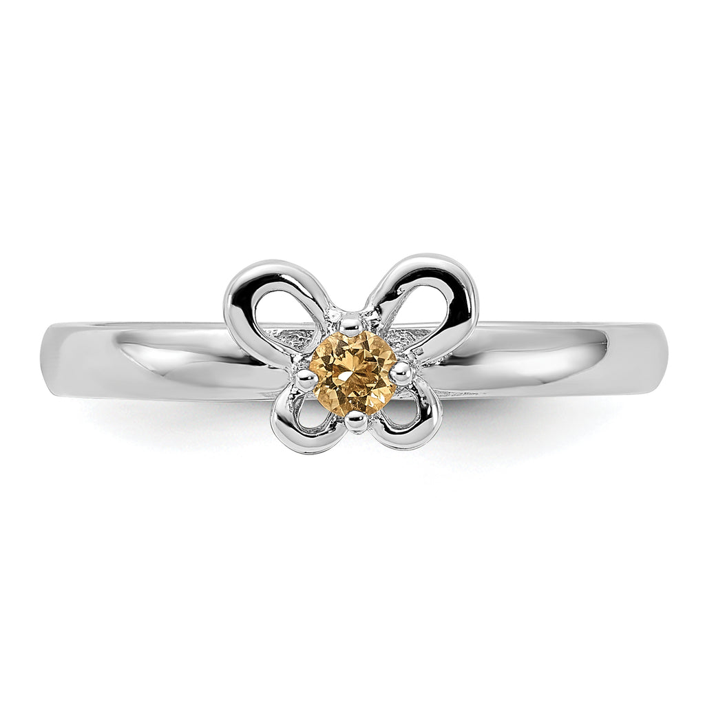 Sterling Silver Stackable Expressions Citrine Ring