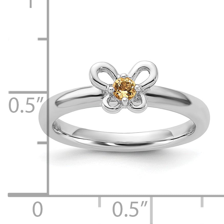 Sterling Silver Stackable Expressions Citrine Ring