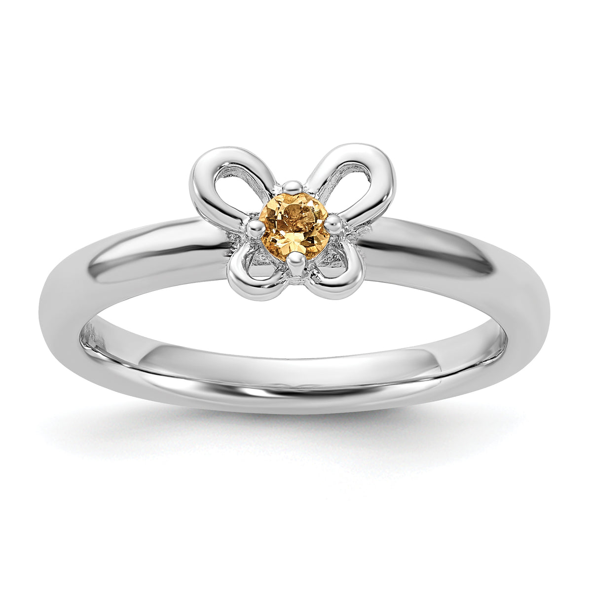 Sterling Silver Stackable Expressions Citrine Ring - Sophia Jewelers