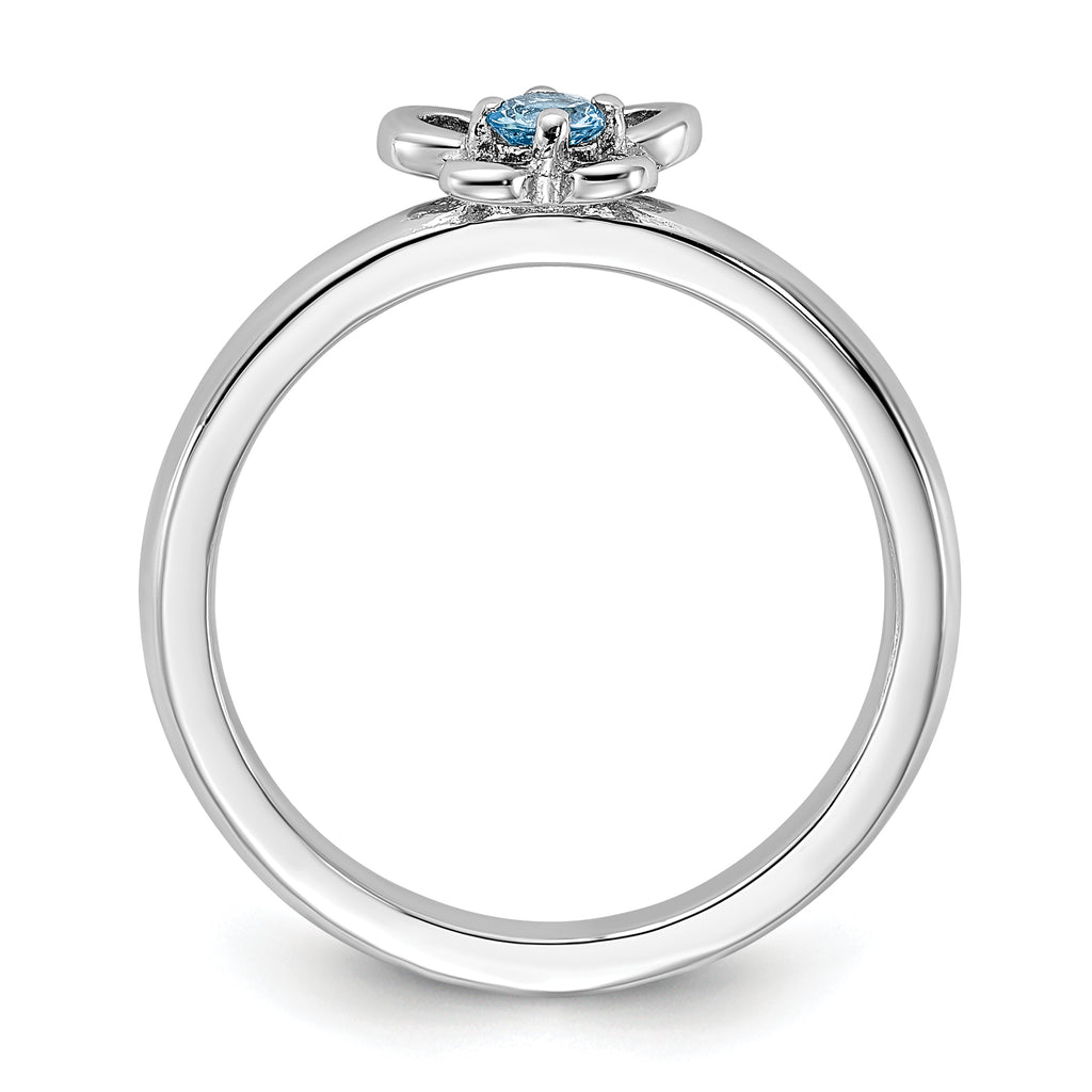 Sterling Silver Stackable Expressions Blue Topaz Ring