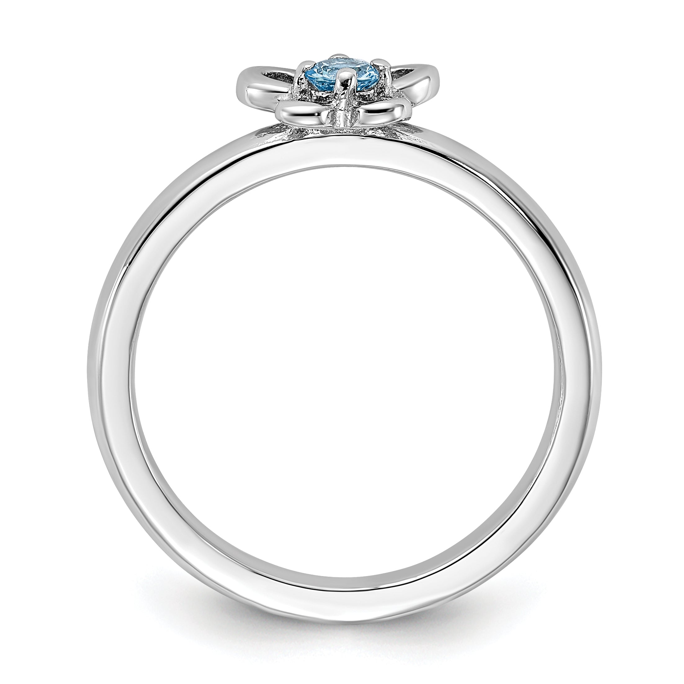 Sterling Silver Stackable Expressions Blue Topaz Ring