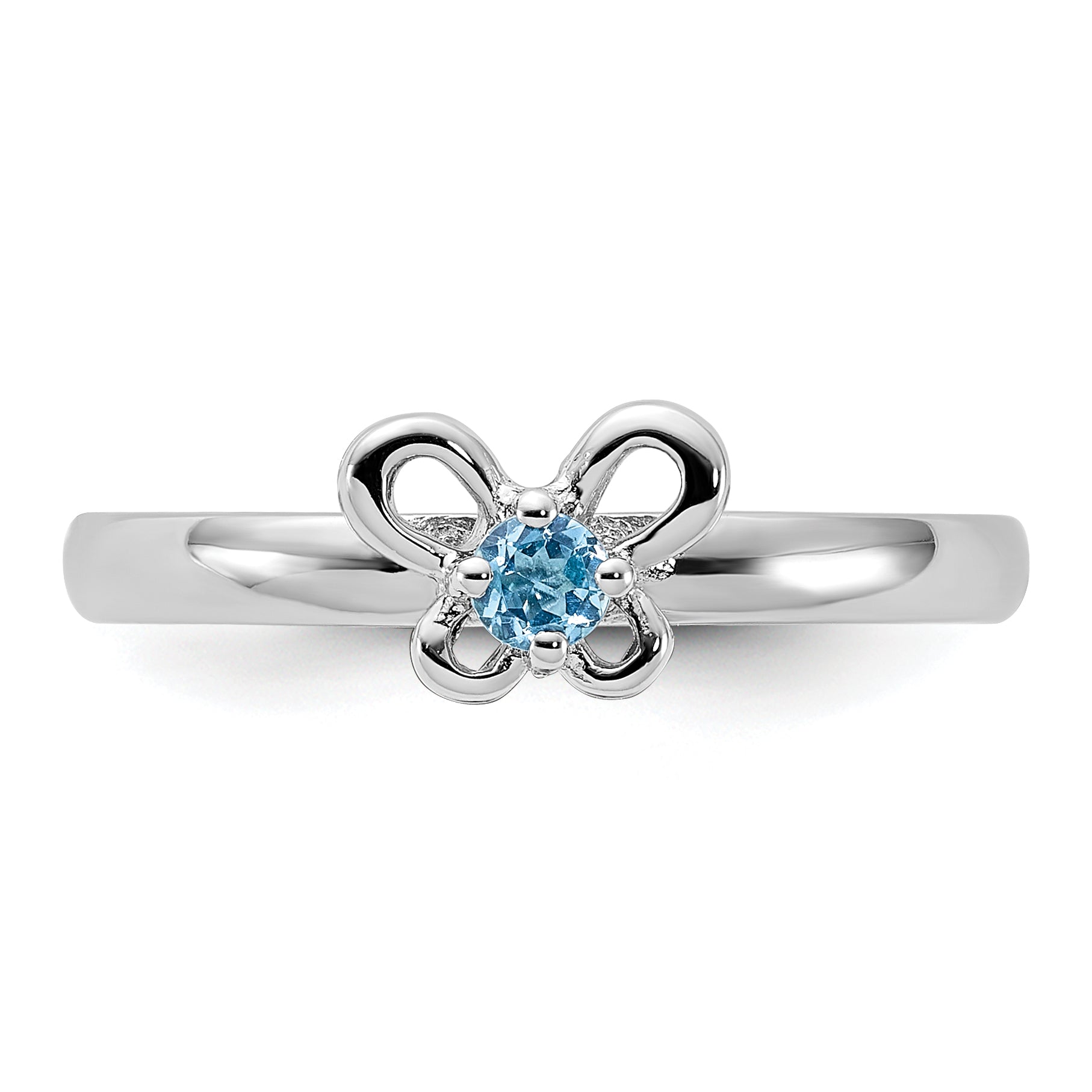 Sterling Silver Stackable Expressions Blue Topaz Ring