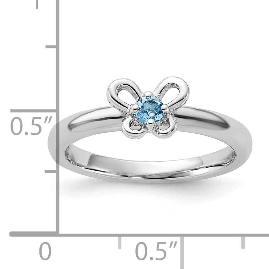 Sterling Silver Stackable Expressions Blue Topaz Ring