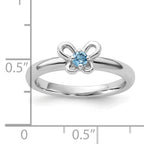 Sterling Silver Stackable Expressions Blue Topaz Ring